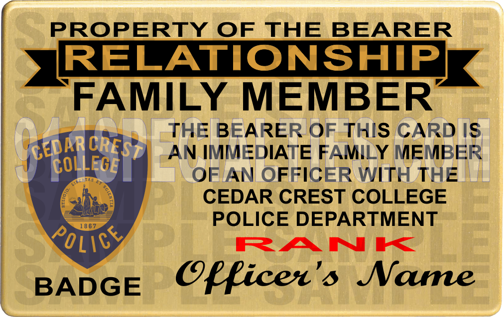 Police Gold Card Cards